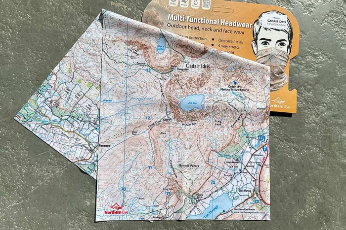 Cadair Idris, Snowdonia 1:25,000 OS map on snood, buff, neck warmer, neck gaiter, scarf, outdoor gift, gift, Christmas present, present