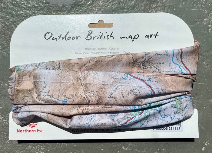 Historic snowdon map snood gaiter neck tube bandana men women